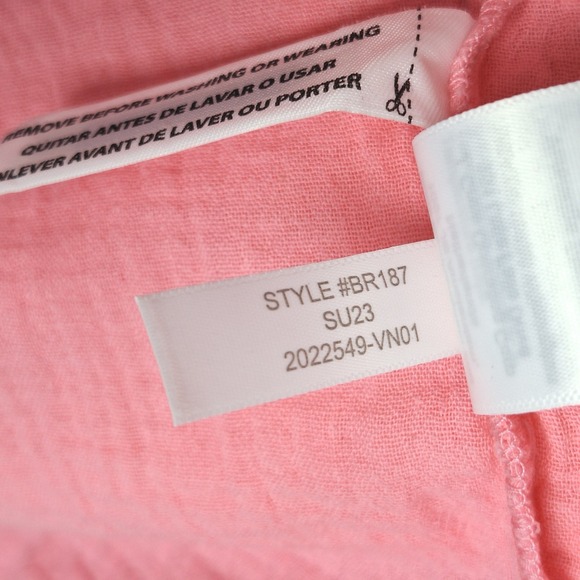 J Crew Dress 14 Pink Midi Pockets Belted Gauze Tiered Cottage Boho Beach Prairie - Picture 7 of 9